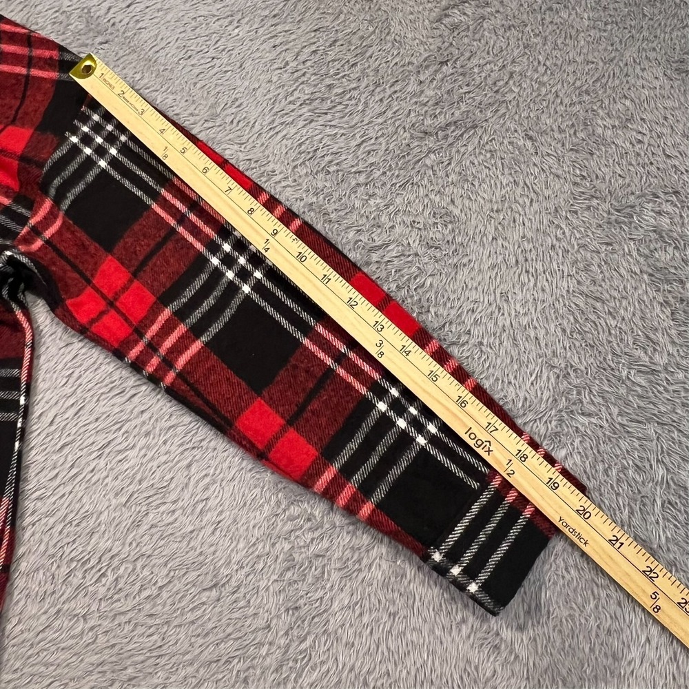 BTFBM Flannel Red Black Button Up Long Sleeve Plaid Check Women's M‎ NWT - Picture 9 of 14